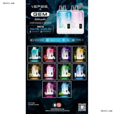 全新上市 SP2S 9000 PUFFS 思博睿一次性拋棄式電子煙